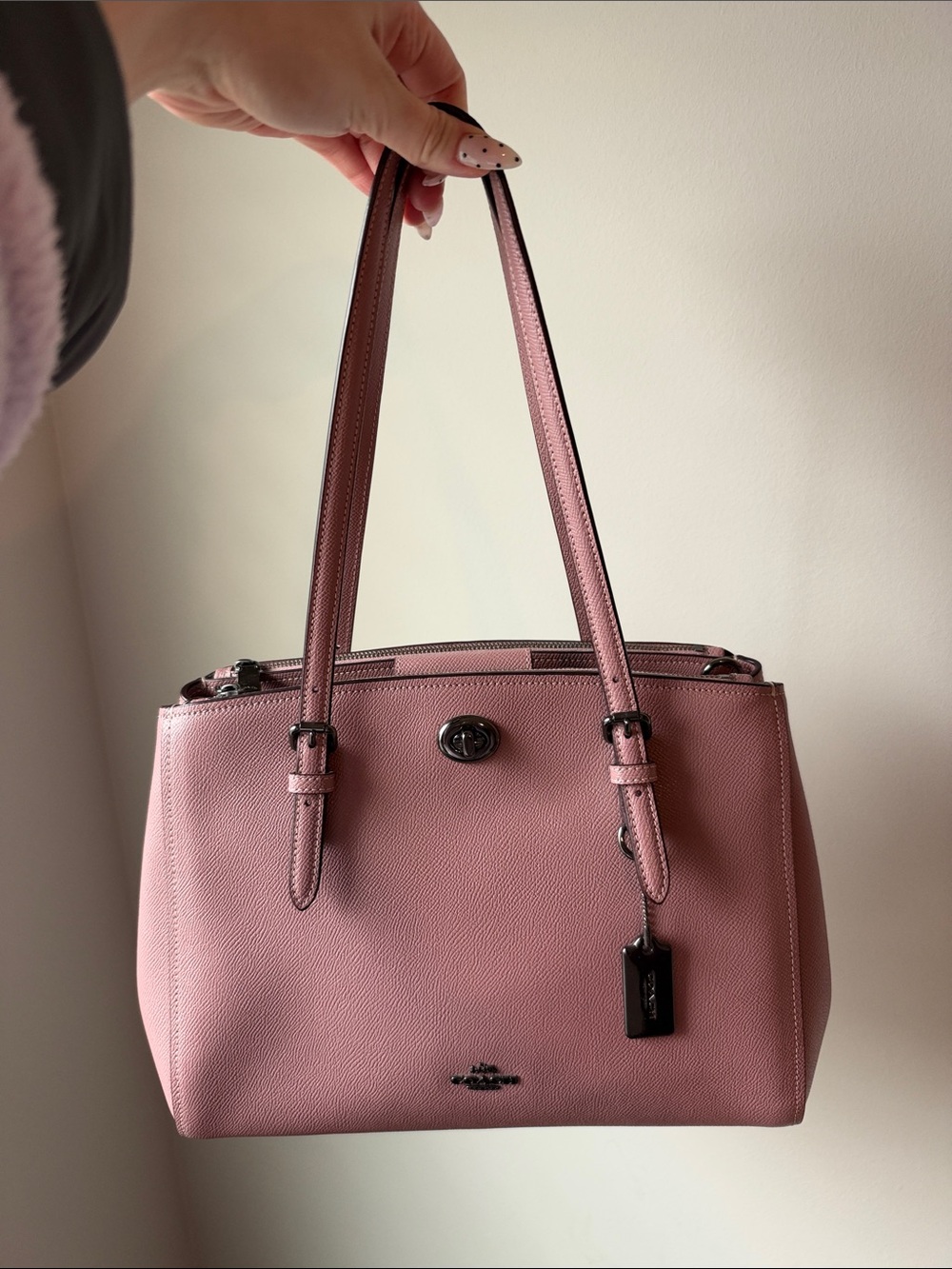 Coach Dusty Pink Leather Shoulder Tote